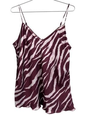 Paige Cicely Metallic Merrow Edge Cami in Cherrywood Cream Size Medium